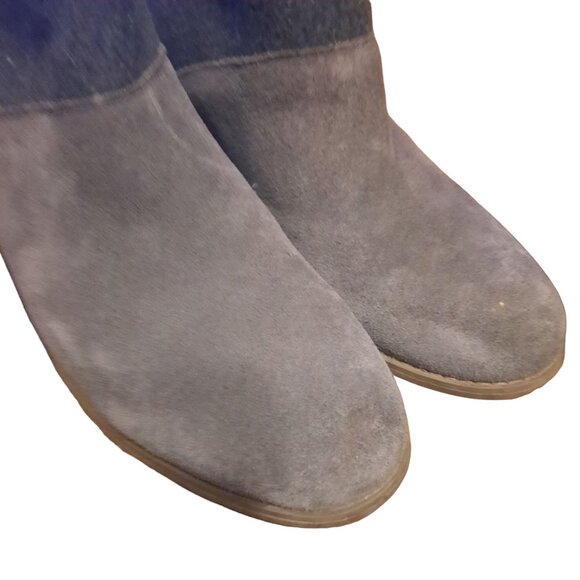 TOMS Lacy Suede Block Heel Ankle Bootie - Picture 5 of 11